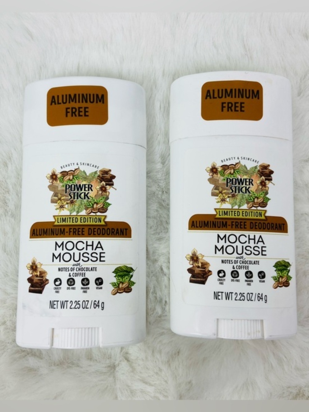 New two pack Power Stick Mocha Mousse Aluminum-Free Deodorant (Limited Edition)